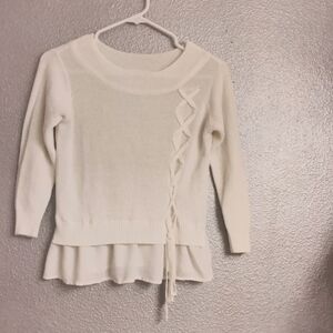 Couture Brooch cream colored sweater  size S